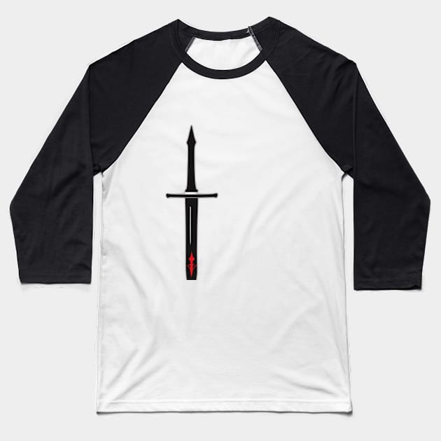 Sword Red Shadow Silhouette Anime Style Collection No. 352 Baseball T-Shirt by cornelliusy